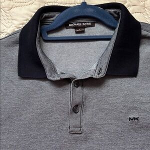Michael Kors Black and Gray Polo Shirt for Men